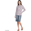 Lands’ End Women’s Pinwale Cord Long Sleeve Shirt(White/Pink Hydrangea)