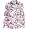 Lands’ End Women’s Pinwale Cord Long Sleeve Shirt(White/Pink Hydrangea)