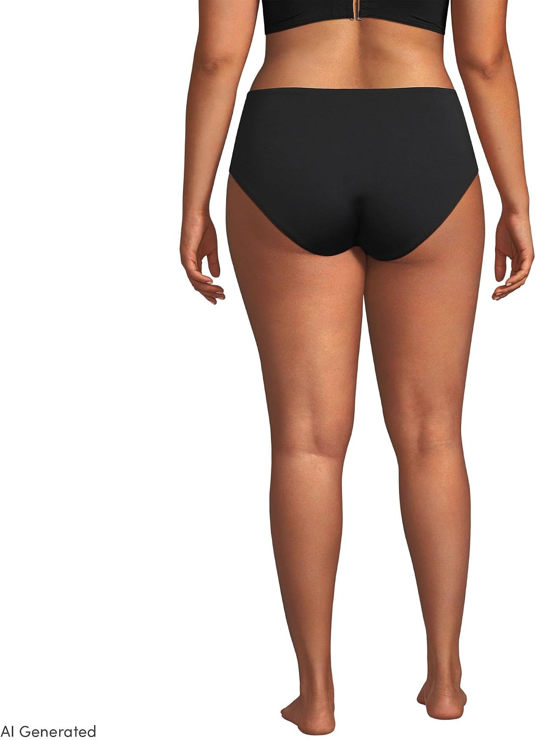 image:imageLands End Womens Mid Rise Bikini BottomsBlack