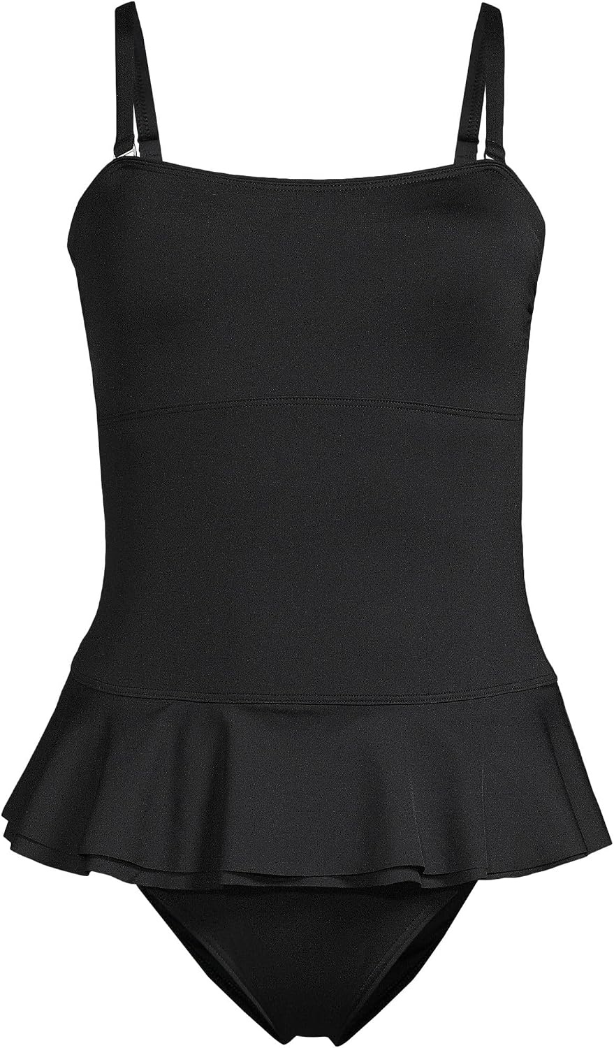 image:imageLands End Womens Ruffle Bandeau SwimsuitBlack