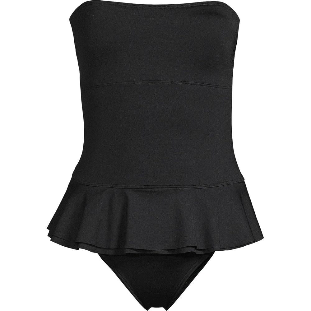 image:imageLands End Womens Ruffle Bandeau SwimsuitBlack
