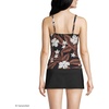 Lands’ End Women’s Chlorine Resistant Wrap Tankini Swimsuit Top(Black Floral Palm)