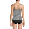 Lands’ End Women’s Chlorine Resistant Wrap Tankini Swimsuit Top(Black/White Decor Paisley)