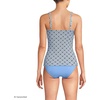 Lands’ End Women’s Chlorine Resistant Wrap Tankini Swimsuit Top(Lake Blue Geo Floral)