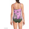 Lands’ End Women’s Chlorine Resistant Wrap Tankini Swimsuit Top(Pink/White Blooms)