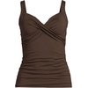 Lands’ End Women’s Chlorine Resistant Wrap Tankini Swimsuit Top(Rich Coffee)