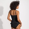 Lands’ End Women’s Ruffle Bandeau Swimsuit(Black)