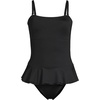 Lands’ End Women’s Ruffle Bandeau Swimsuit(Black)