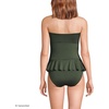 Lands’ End Women’s Ruffle Bandeau Swimsuit(Rich Olive Green)