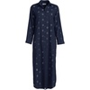 Women’s Eyelet Button Down Maxi Cover-up Dress(Deep Sea Navy)