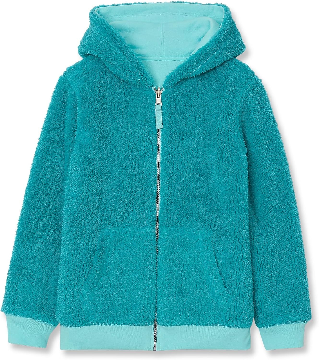 image:imageLands End Kids High Pile Lined Zip HoodieAruba BlueBaltic Teal