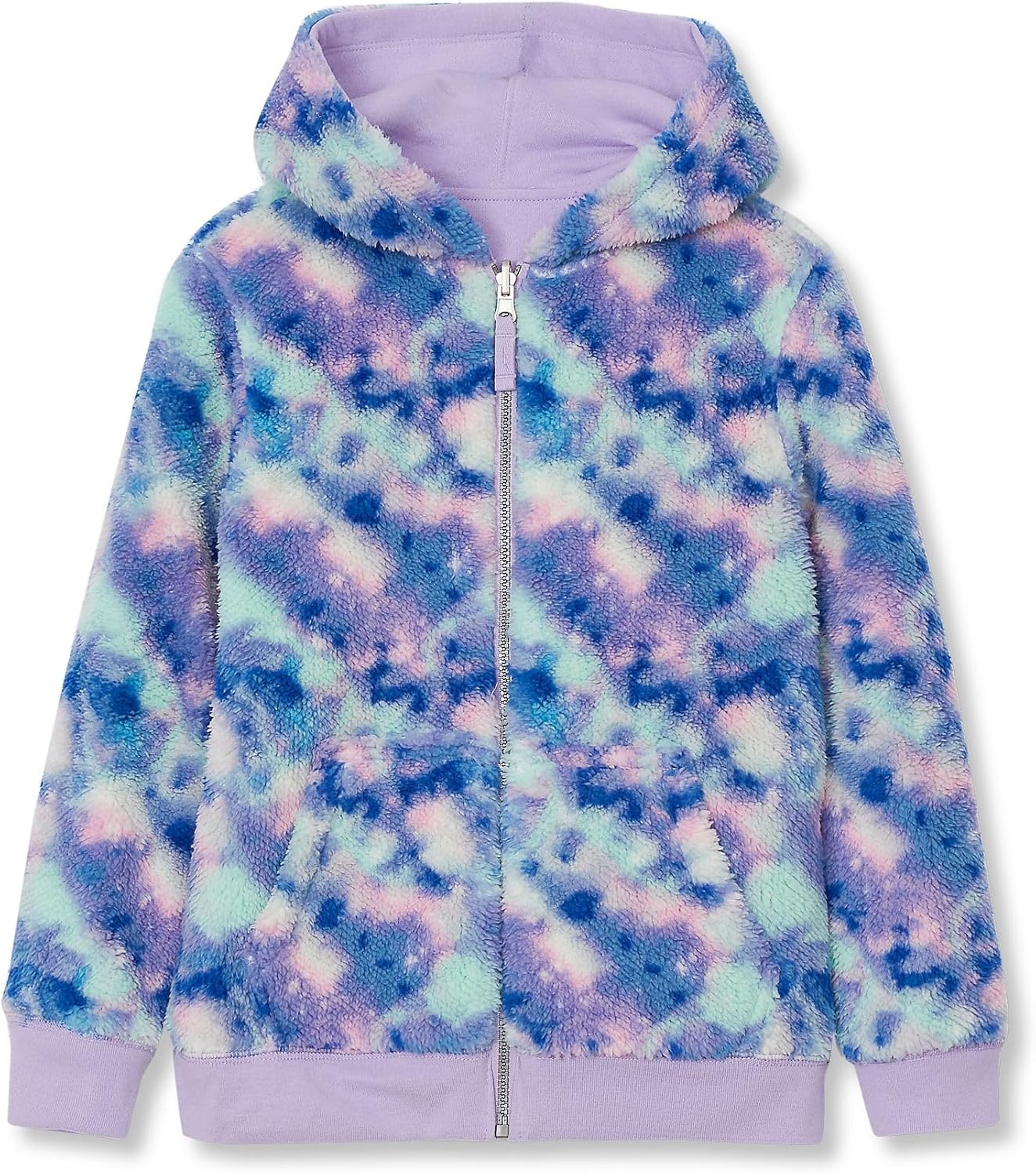 image:imageLands End Kids High Pile Lined Zip HoodieGalaxyLilac Breeze