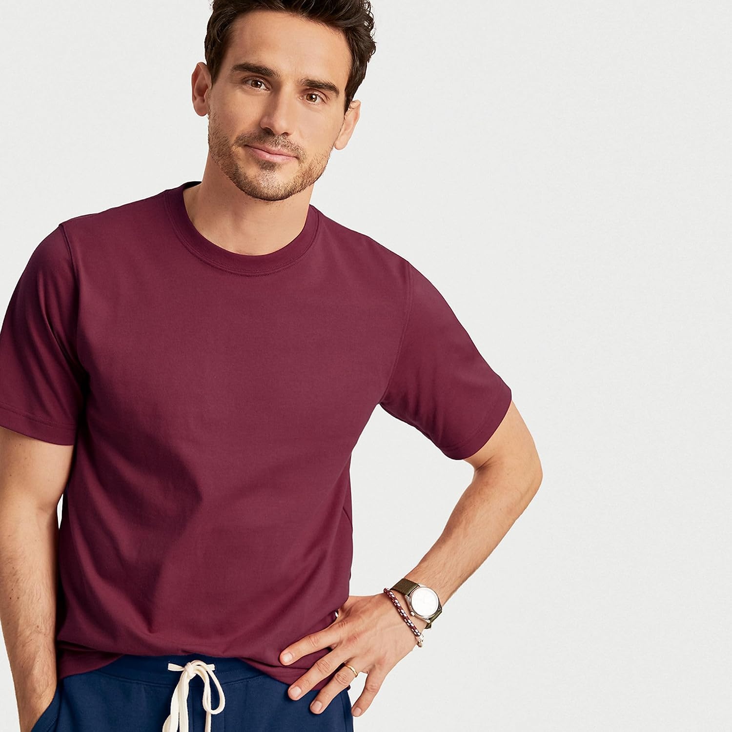 image:imageLands End Mens SuperT Short Sleeve TShirtRich Burgundy