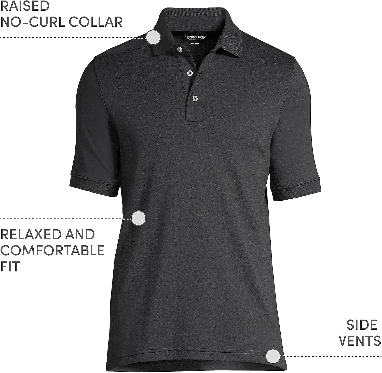 image:imageLands End Mens Supima Cotton Polo ShirtBlack
