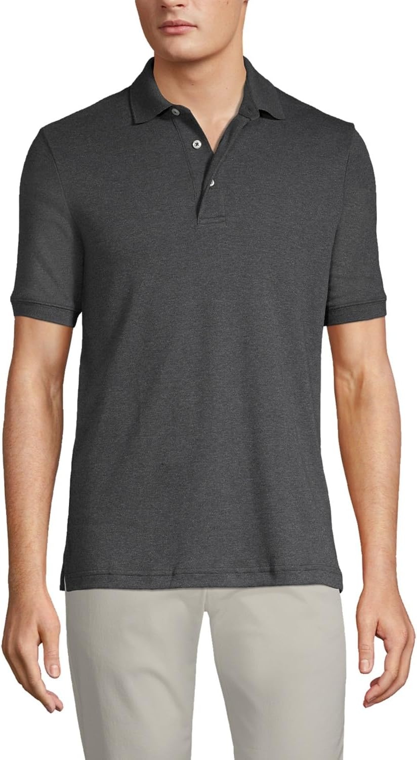 image:imageLands End Mens Supima Cotton Polo ShirtDark Charcoal Heather