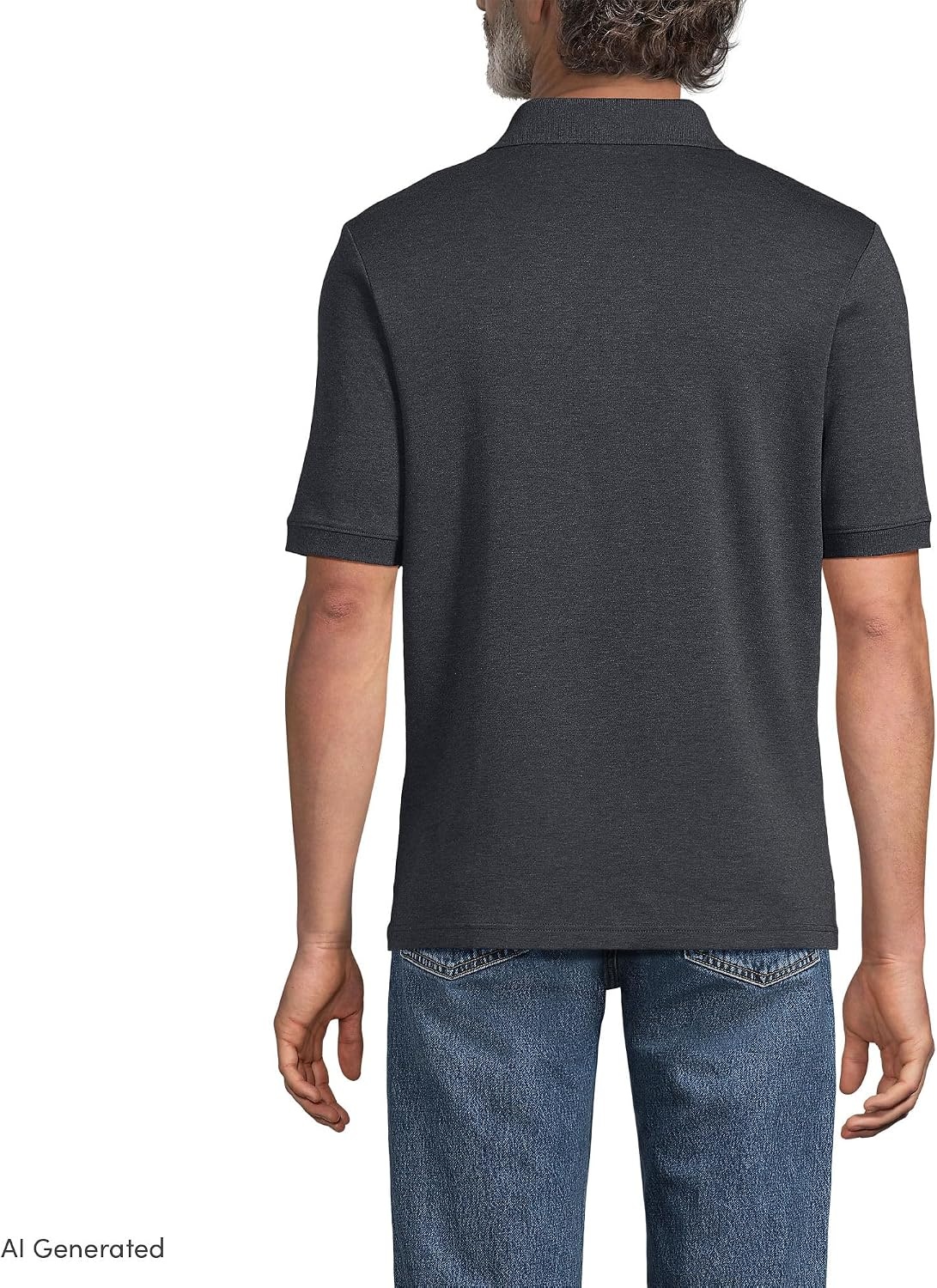 image:imageLands End Mens Supima Cotton Polo ShirtDark Charcoal Heather