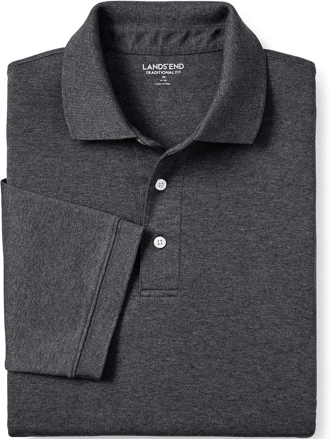 image:imageLands End Mens Supima Cotton Polo ShirtDark Charcoal Heather