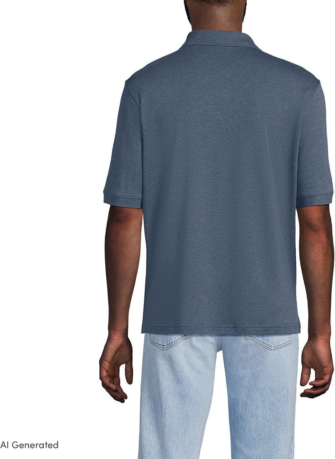 image:imageLands End Mens Supima Cotton Polo ShirtDusk Indigo Heather