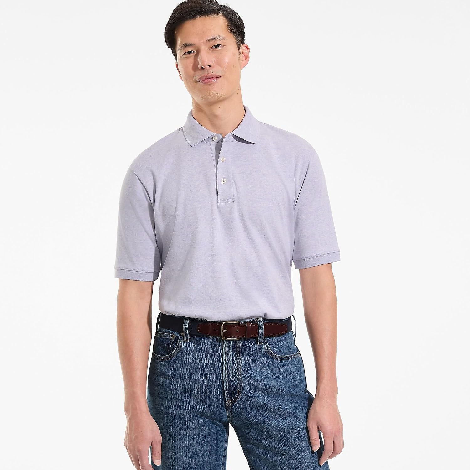 image:imageLands End Mens Supima Cotton Polo ShirtFrench Purple Heather