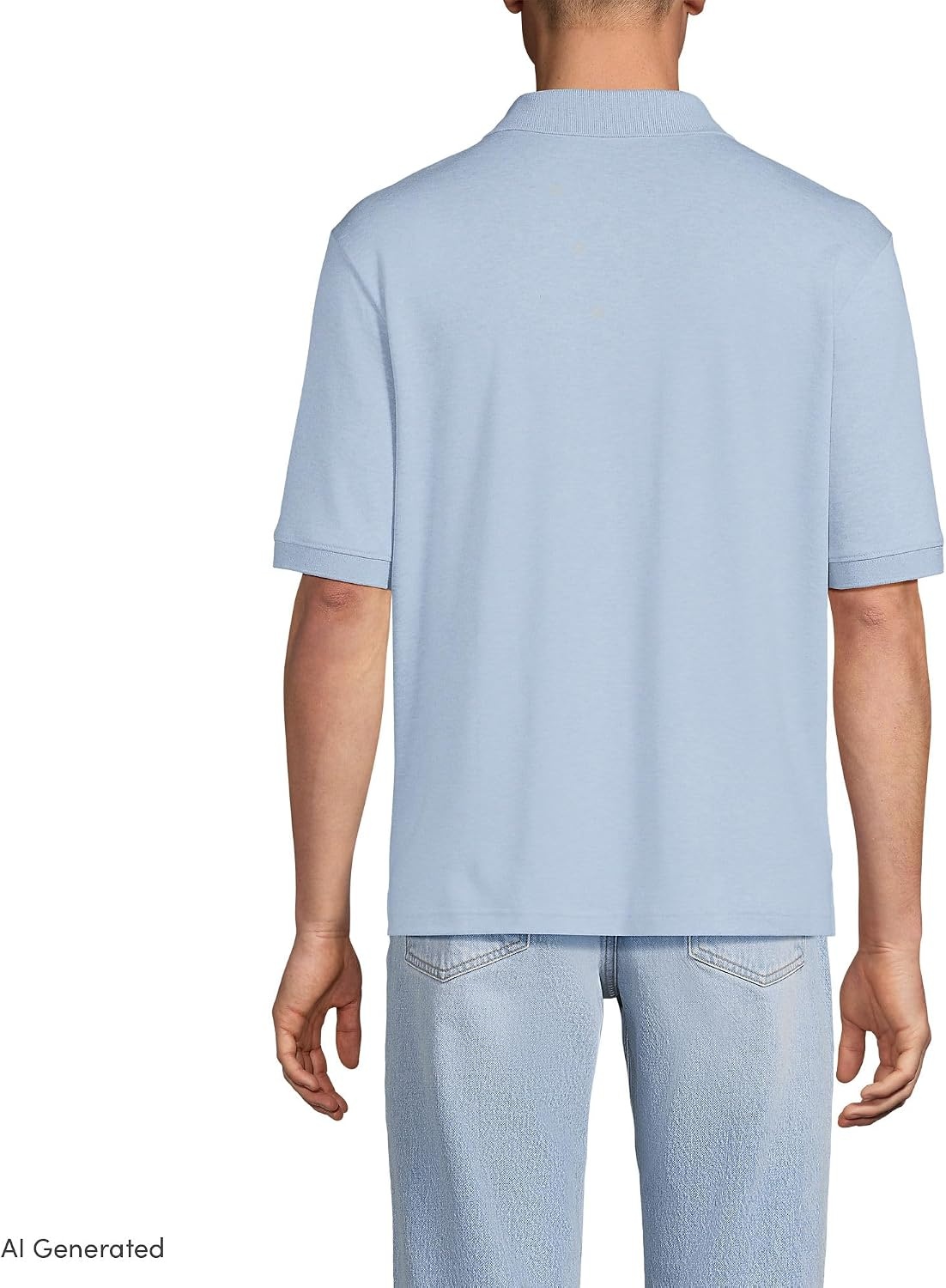 image:imageLands End Mens Supima Cotton Polo ShirtLight Pool Blue Heather