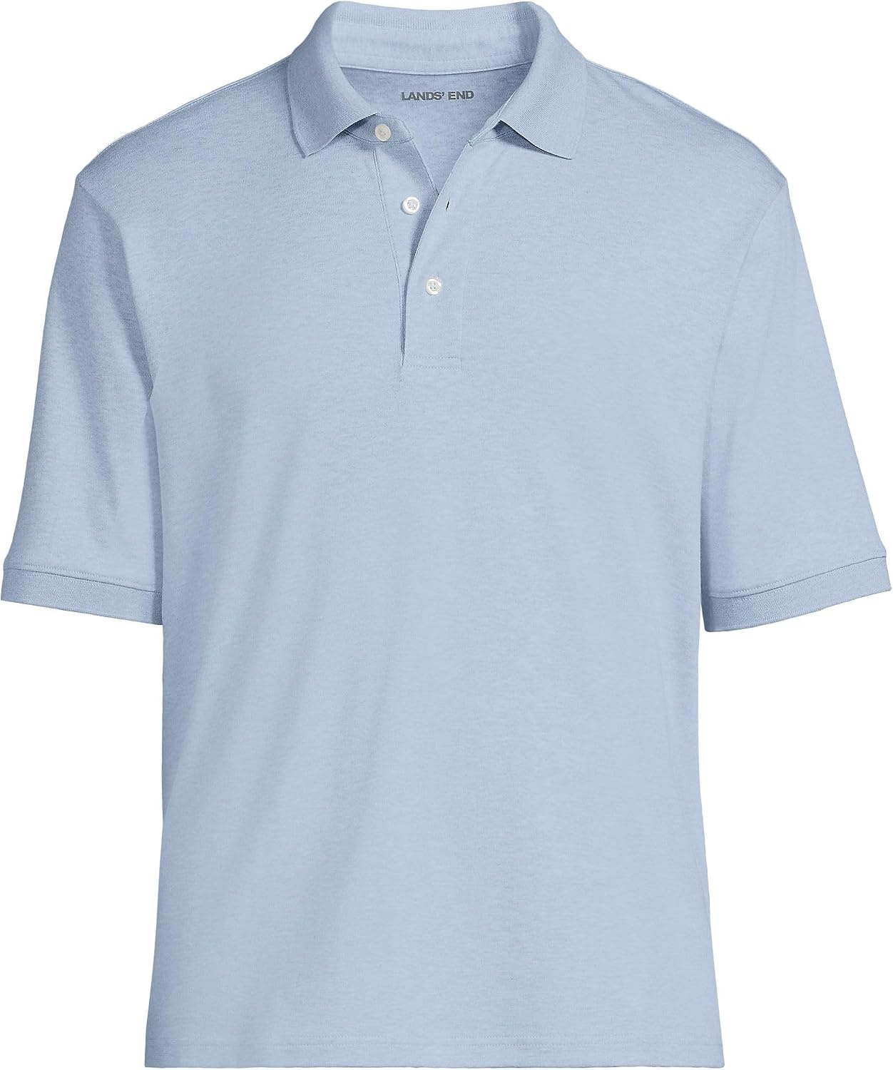 image:imageLands End Mens Supima Cotton Polo ShirtLight Pool Blue Heather