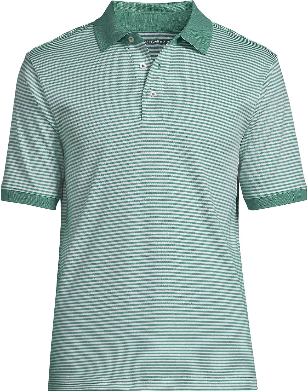 image:imageLands End Mens Supima Cotton Polo ShirtMineral Aqua Stripe