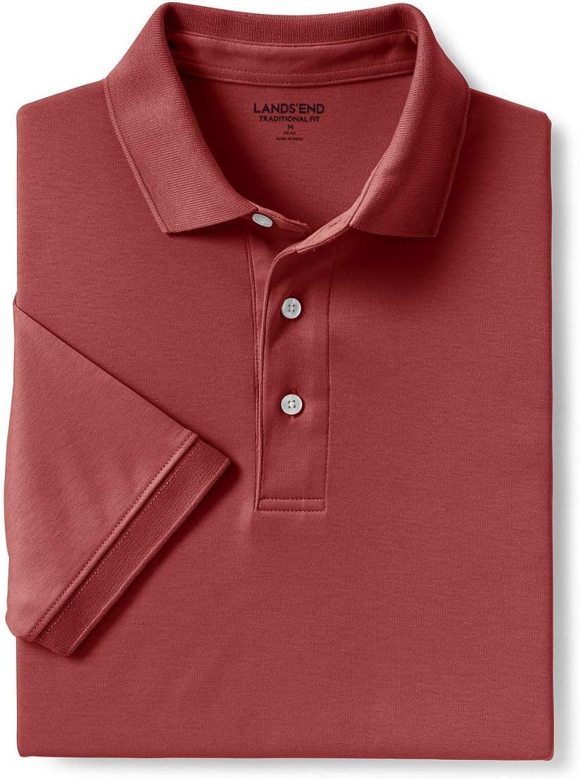 image:imageLands End Mens Supima Cotton Polo ShirtNautical Red