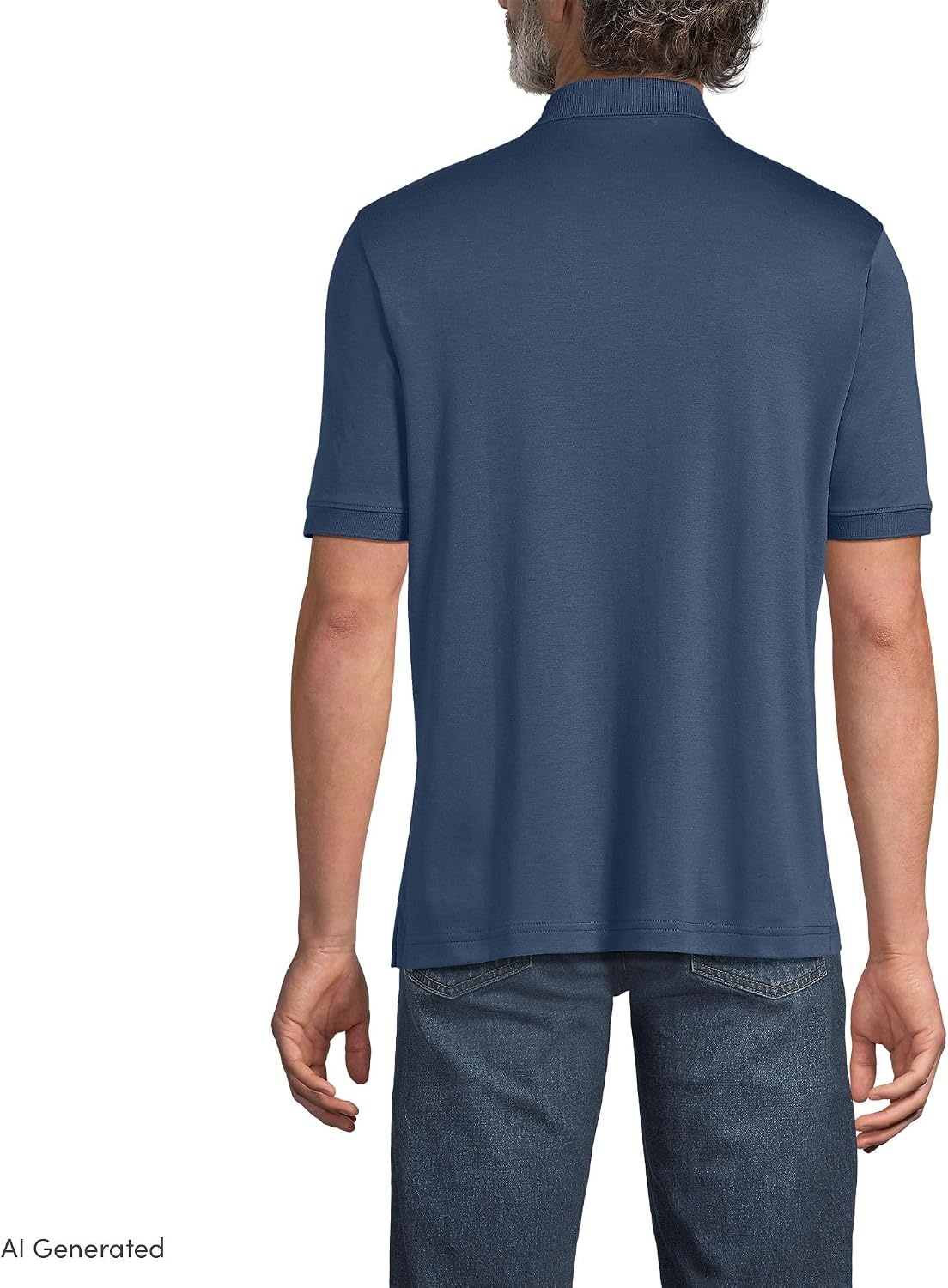 image:imageLands End Mens Supima Cotton Polo ShirtNightfall Blue