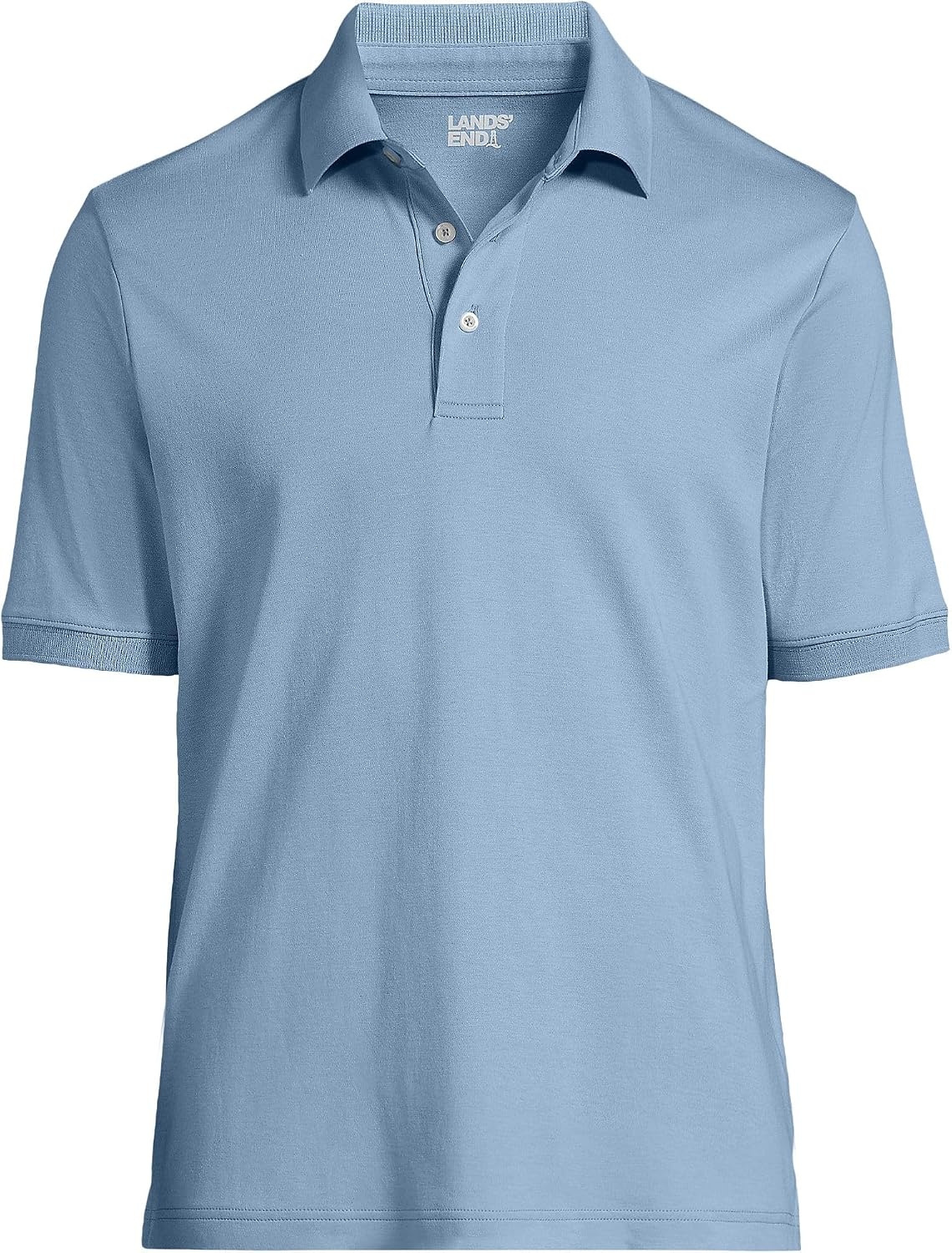 image:imageLands End Mens Supima Cotton Polo ShirtPale Slate Blue