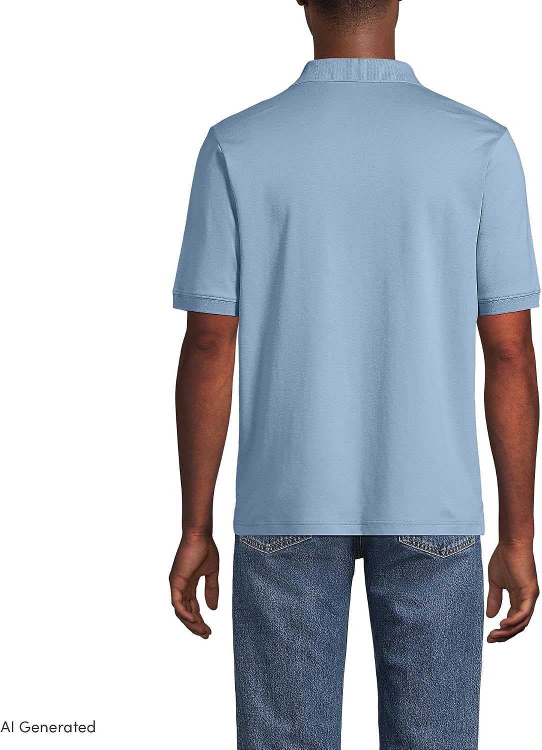 image:imageLands End Mens Supima Cotton Polo ShirtPale Slate Blue