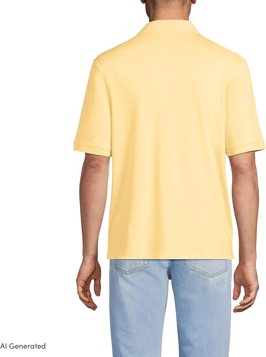 image:imageLands End Mens Supima Cotton Polo ShirtPale Sunbeam Yellow