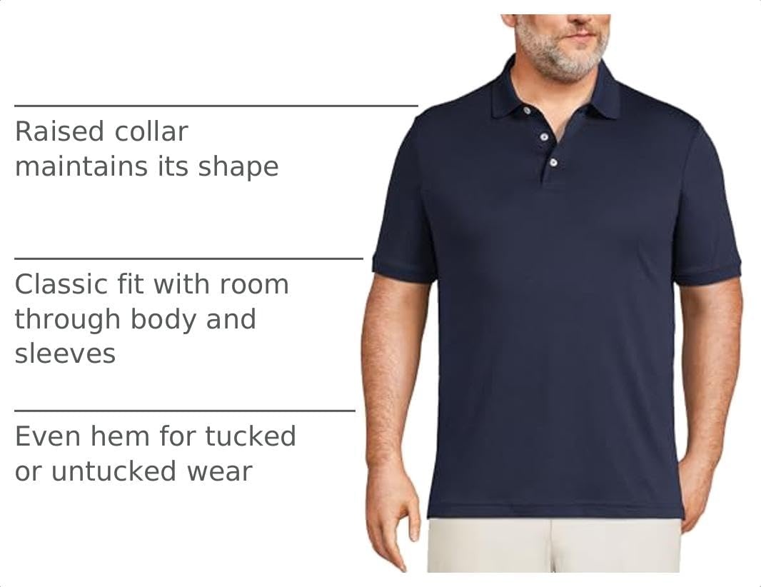 image:imageLands End Mens Supima Cotton Polo ShirtRadiant Navy