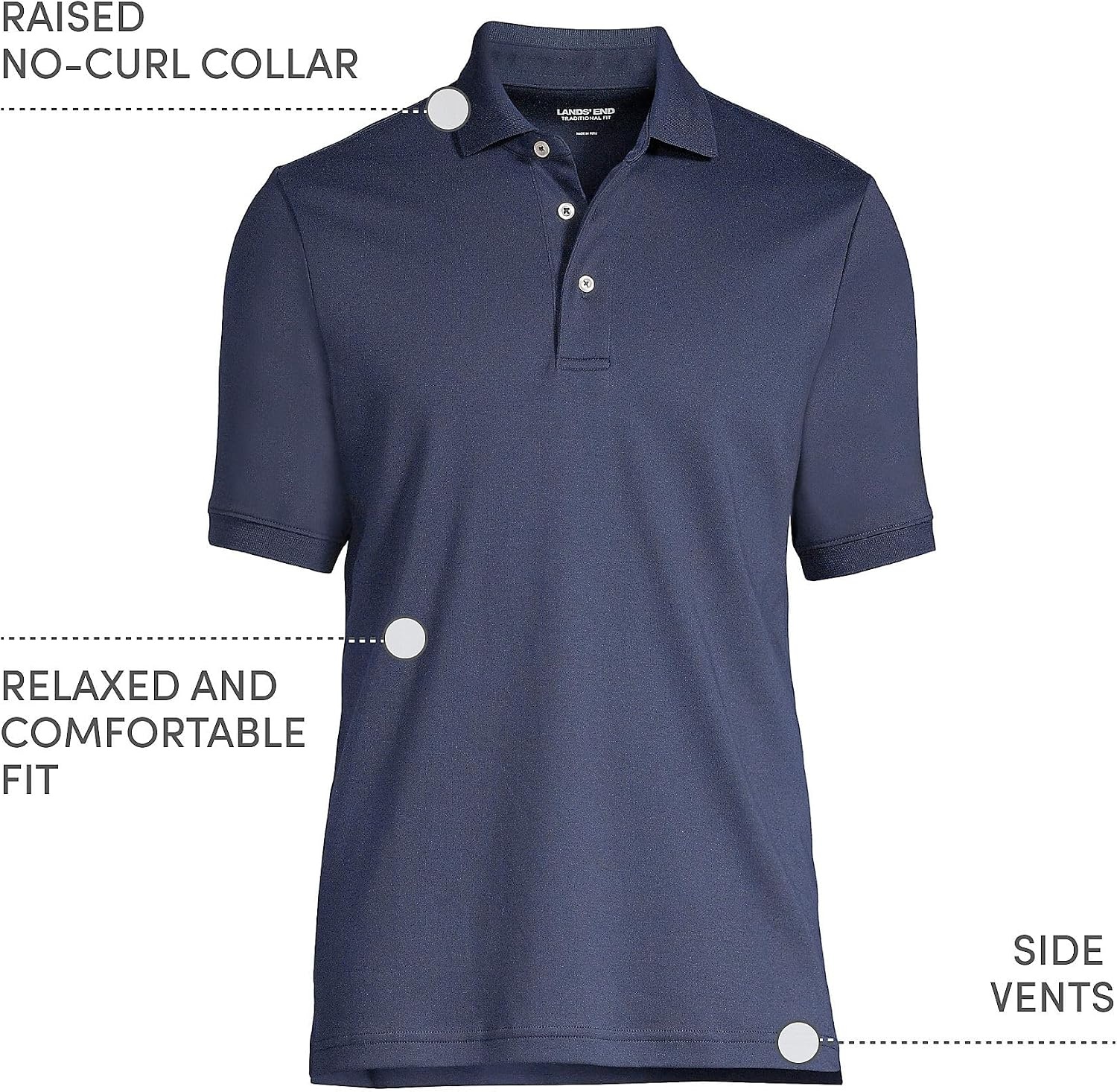 image:imageLands End Mens Supima Cotton Polo ShirtRadiant Navy