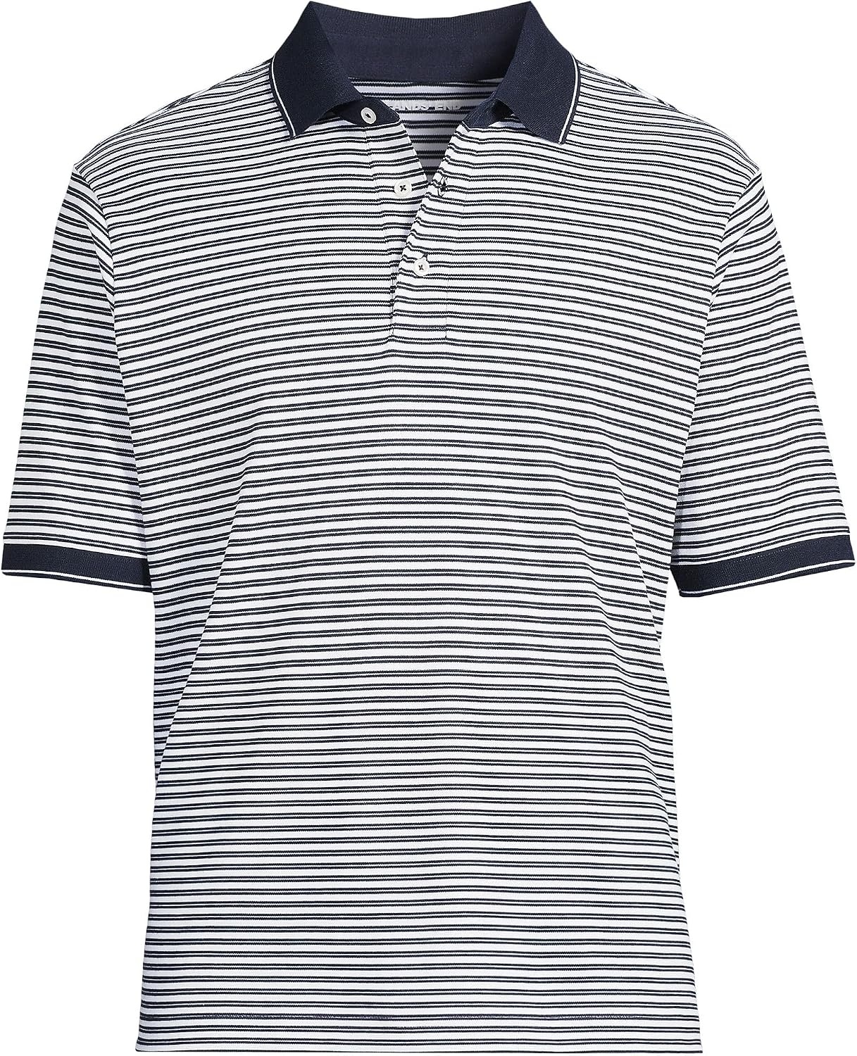 image:imageLands End Mens Supima Cotton Polo ShirtRadiant Navy Double Stripe