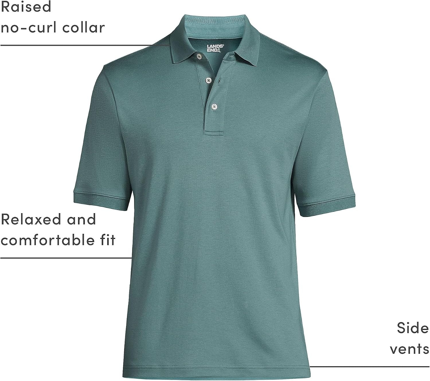 image:imageLands End Mens Supima Cotton Polo ShirtTourmaline