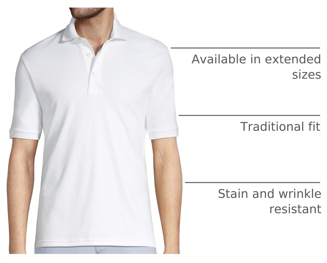 image:imageLands End Mens Supima Cotton Polo ShirtWhite