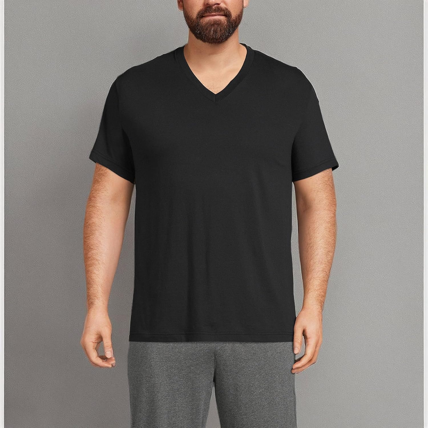 image:imageLands End Mens VNeck TShirt 3 PackBlack