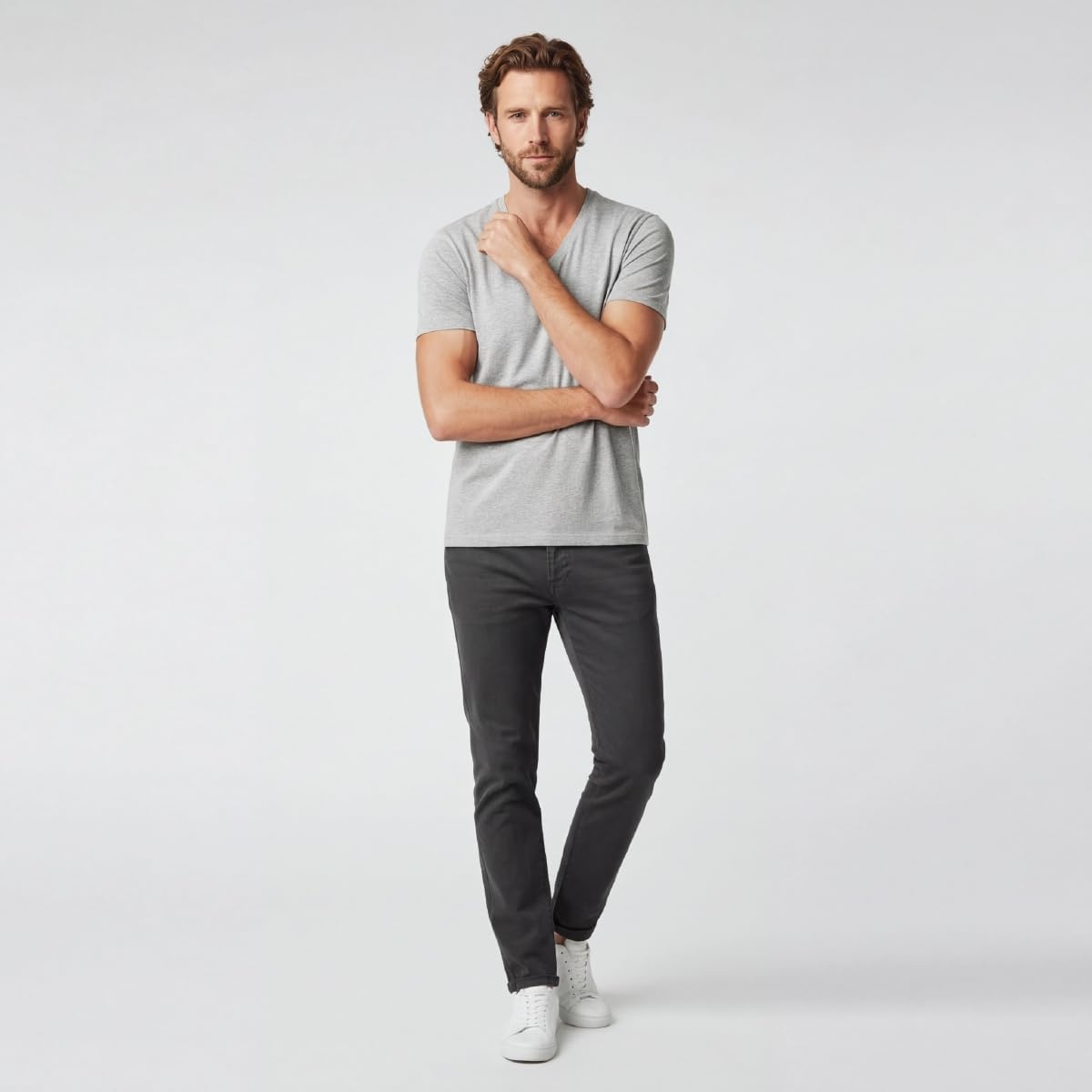 image:imageLands End Mens VNeck TShirt 3 PackGray Heather
