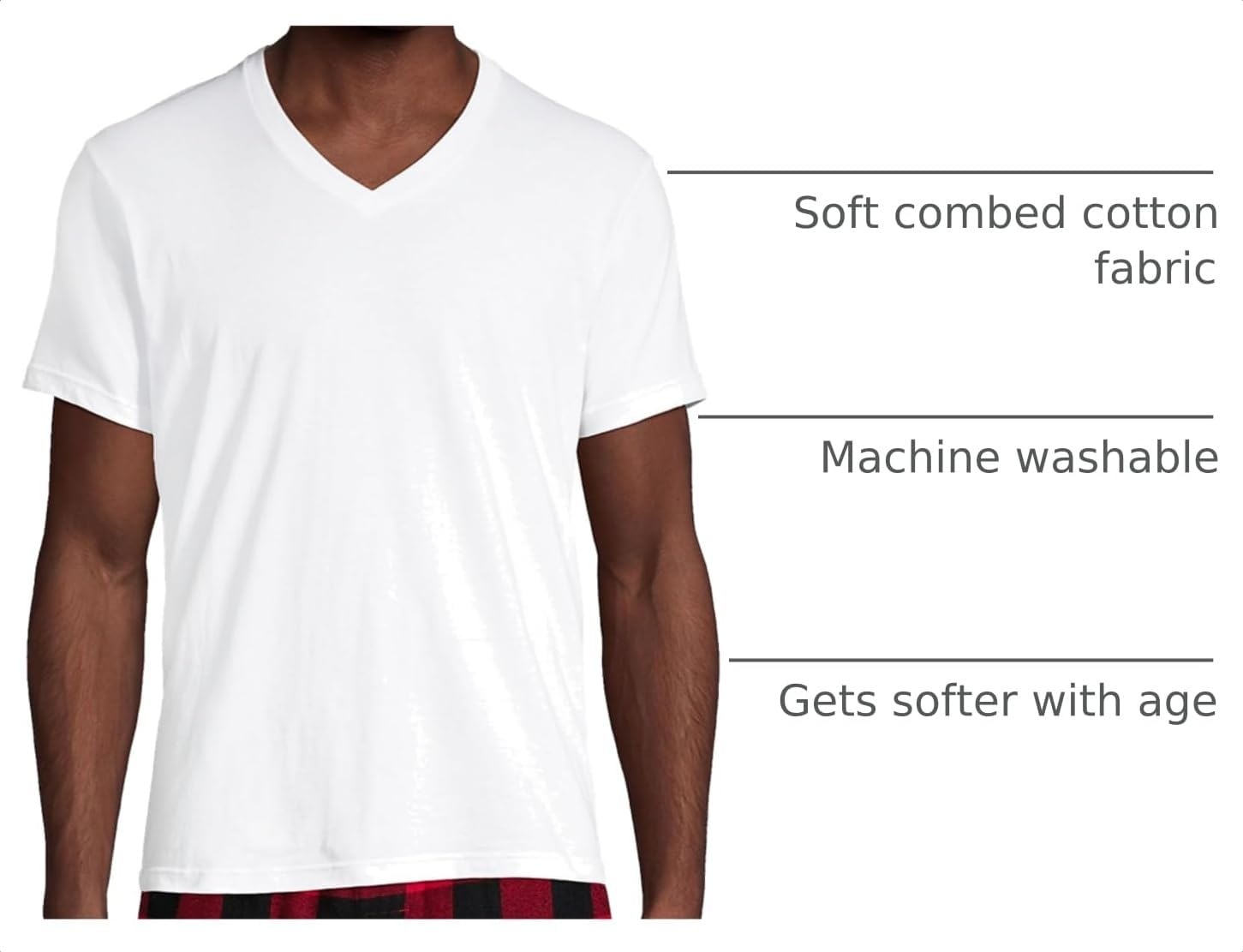 image:imageLands End Mens VNeck TShirt 3 PackWhite