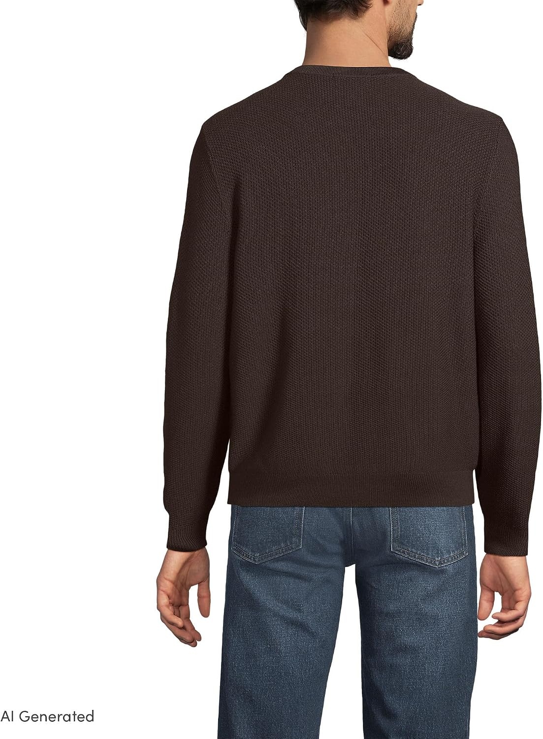image:imageLands End Mens Washable Merino SweaterRich Coffee