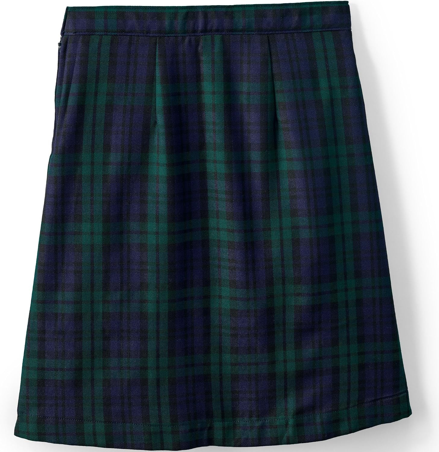 image:imageLands End School Uniform Girls Solid Aline Skirt Below the KneePlaid Classic NavyEvergreen