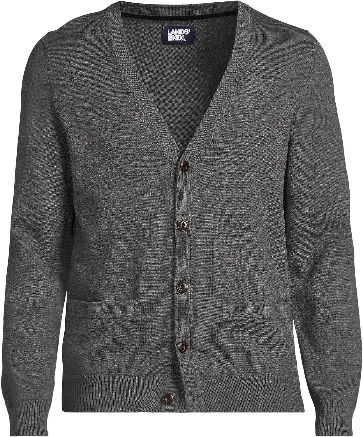 image:imageMens Fine Gauge Cotton CardiganCharcoal Heather
