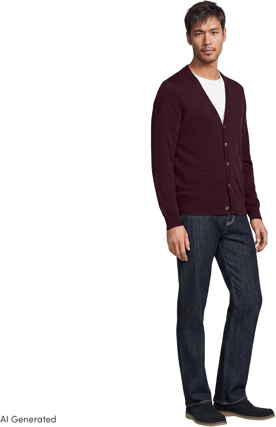 image:imageMens Fine Gauge Cotton CardiganLush Burgundy