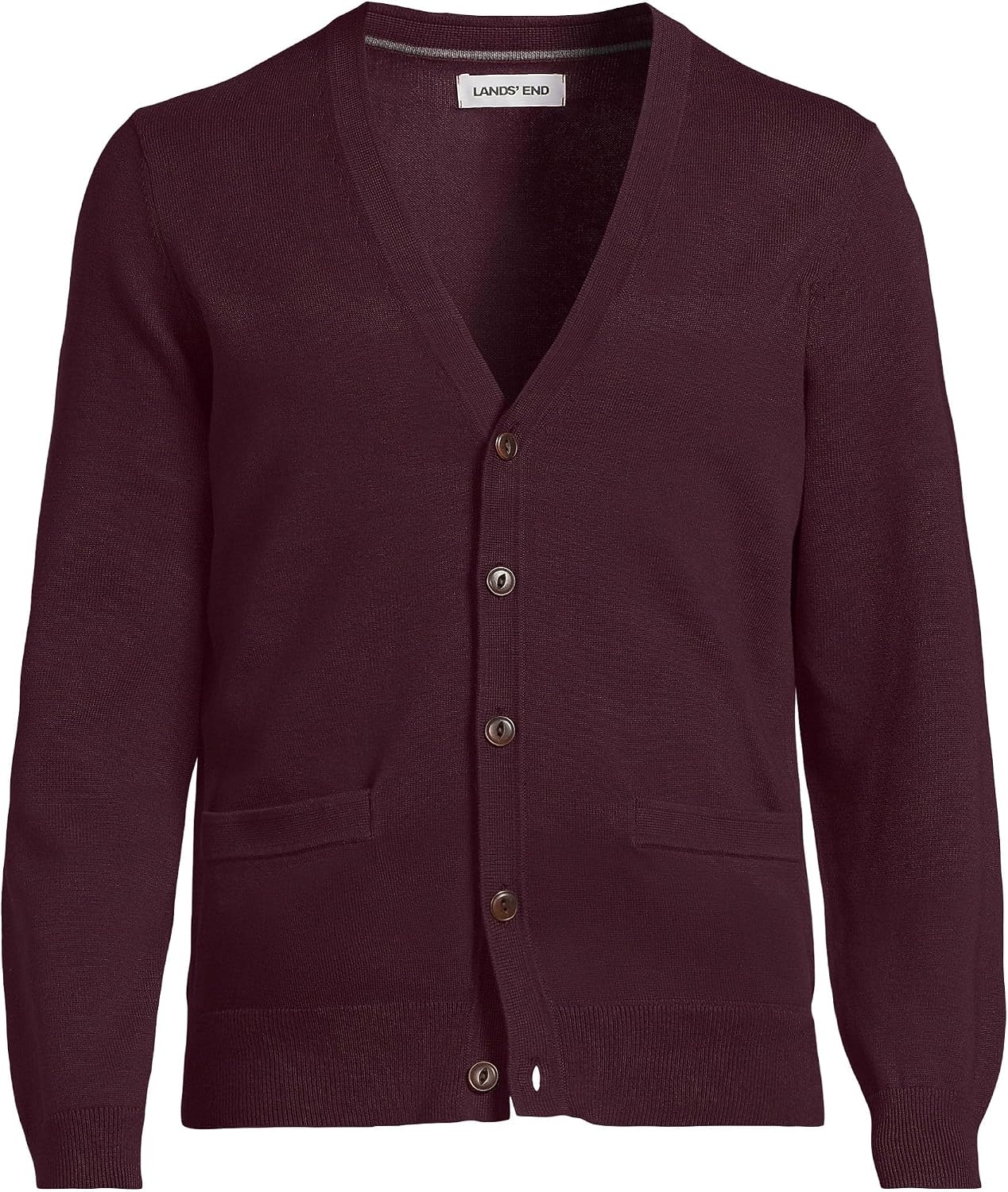 image:imageMens Fine Gauge Cotton CardiganLush Burgundy