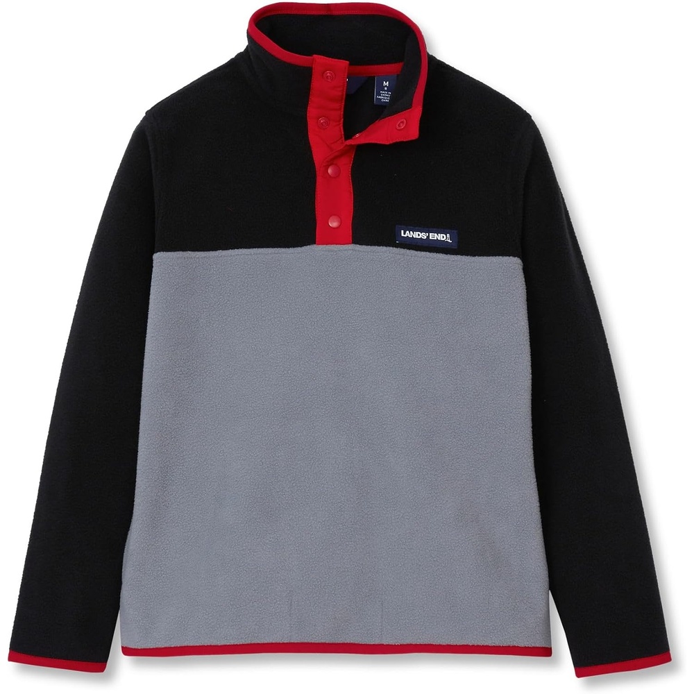image:imageLands End Kids Fleece Quarter ZipCharcoal GrayBlack