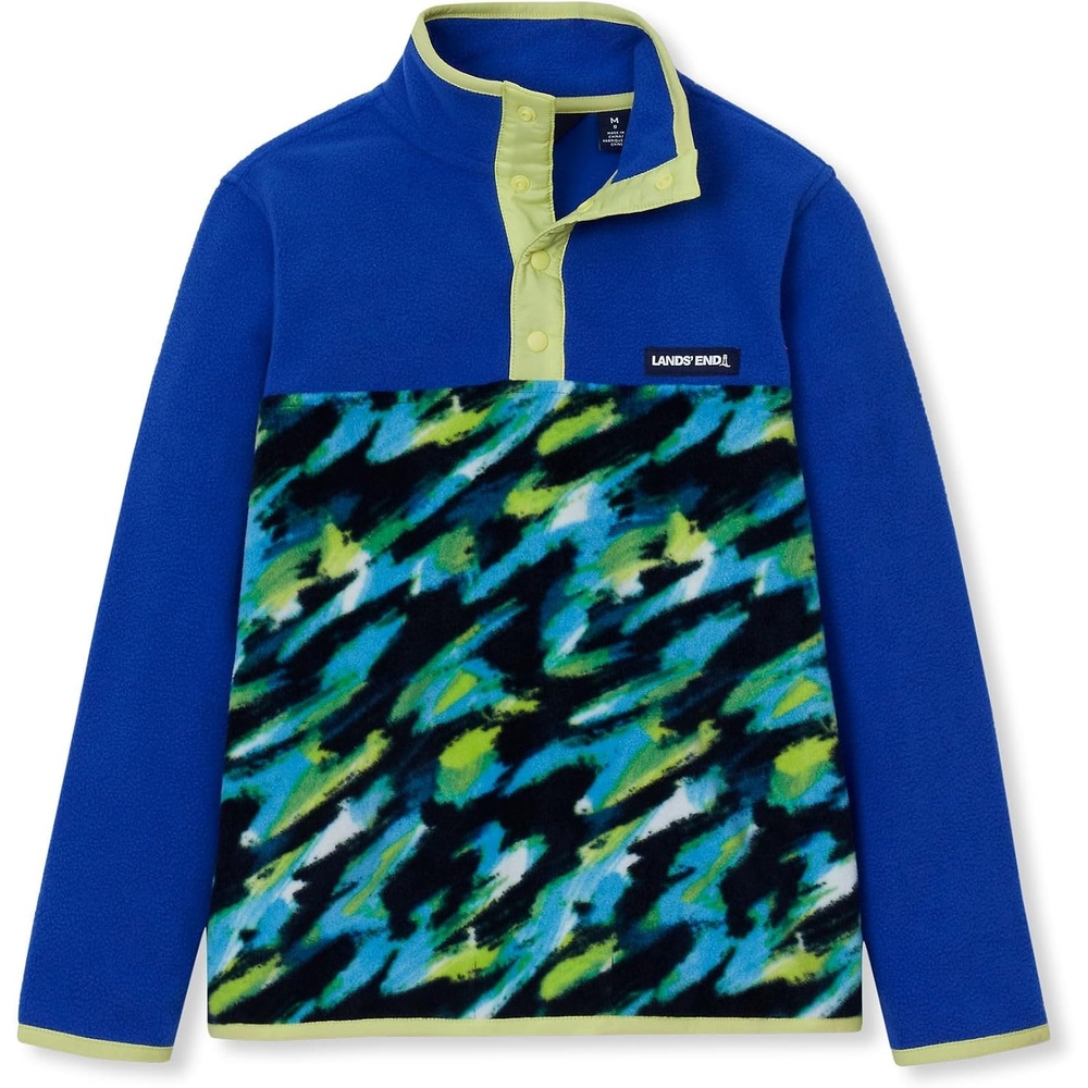 image:imageLands End Kids Fleece Quarter ZipPaintDazzling Blue