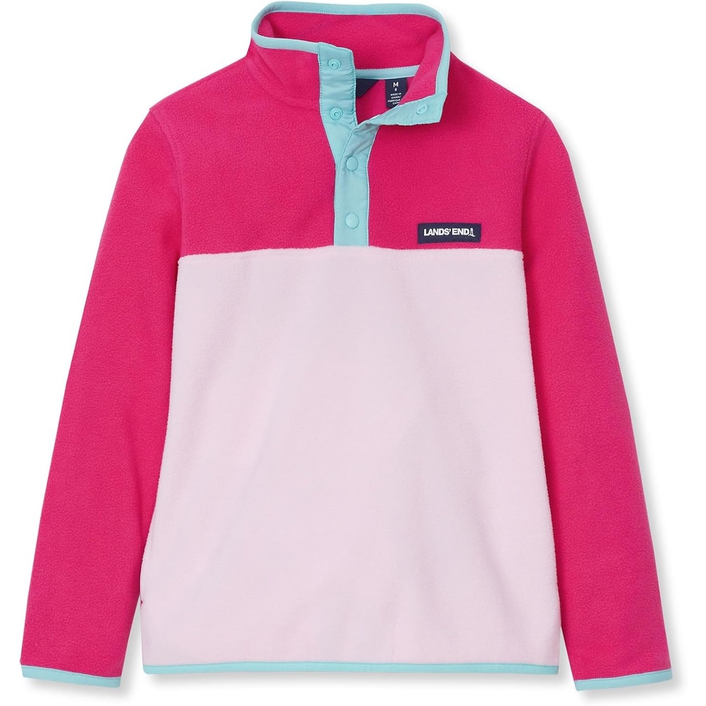 image:imageLands End Kids Fleece Quarter ZipRose VioletPink Tulle