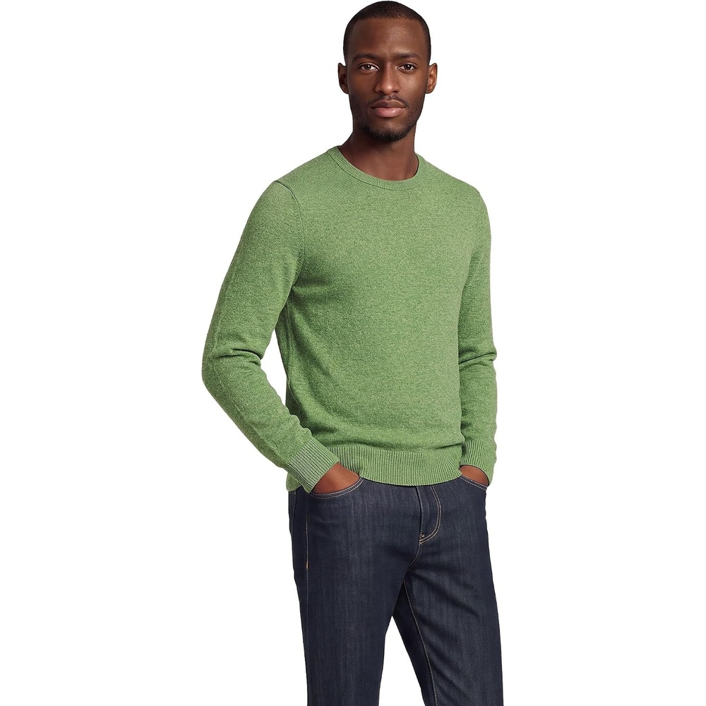 image:imageLands End Mens Fine Gauge Cashmere SweaterWild Moss Heather