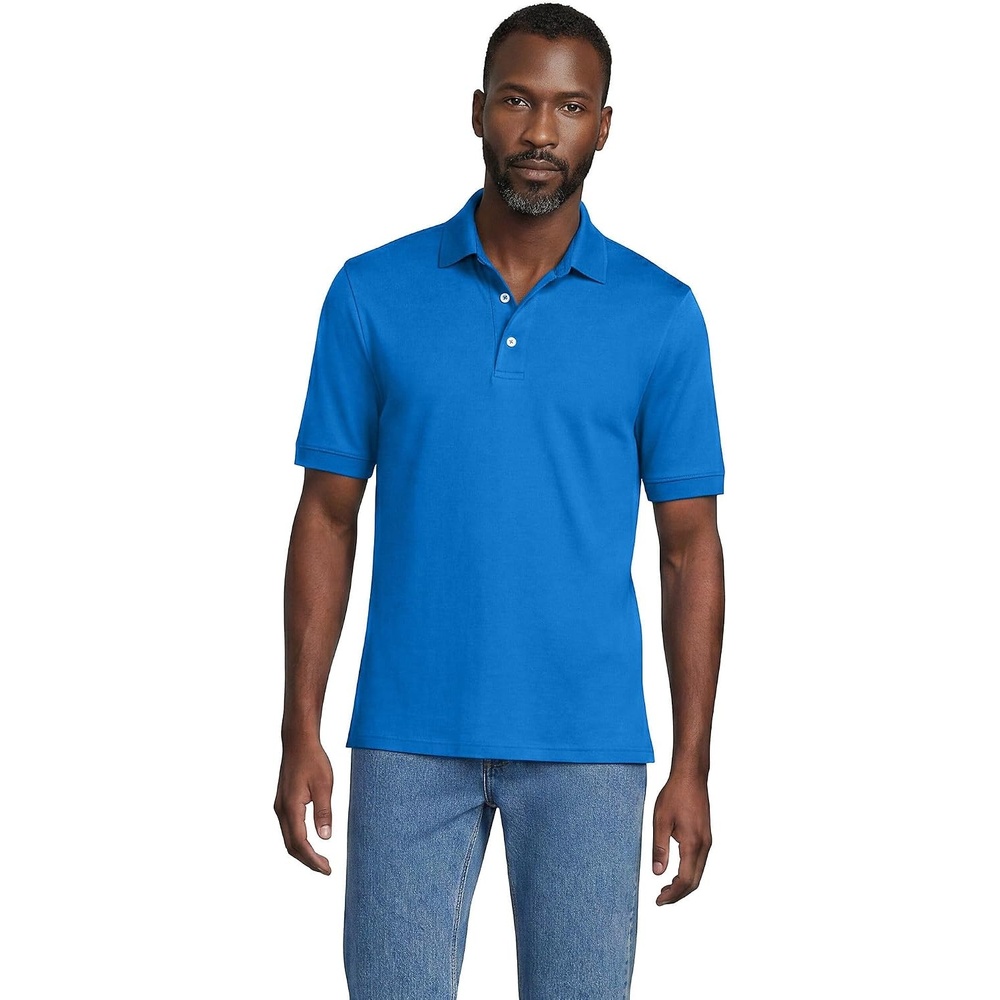 image:imageLands End Mens Supima Cotton Polo ShirtBright French Blue