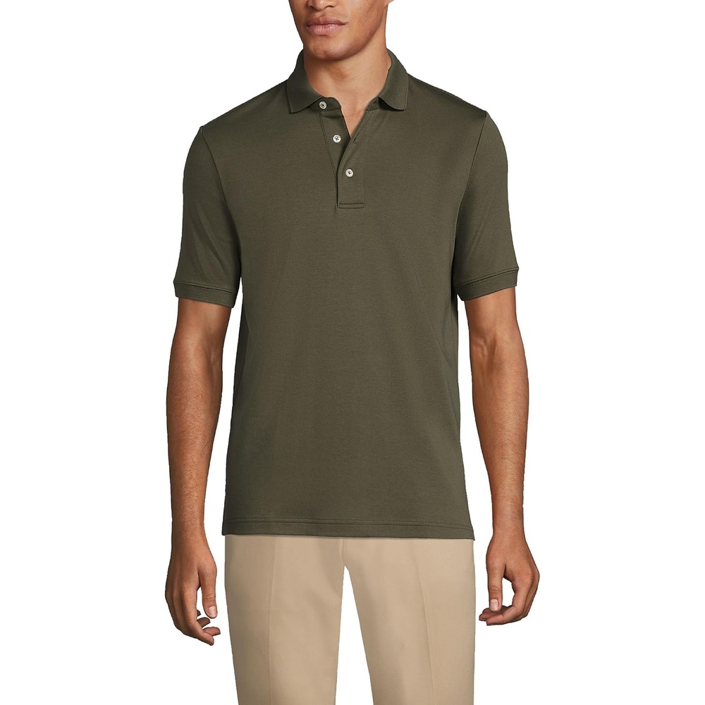 image:imageLands End Mens Supima Cotton Polo ShirtForest Moss